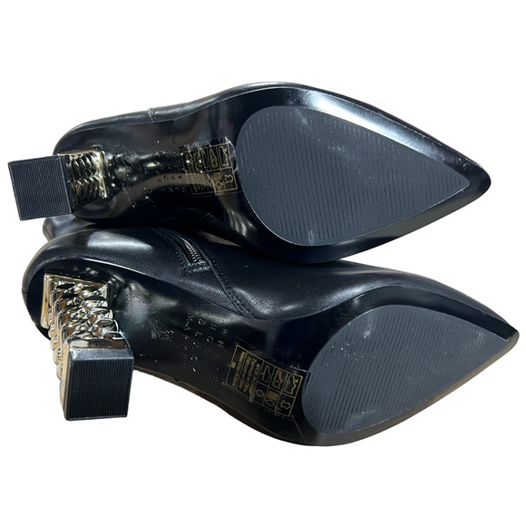 NEW WHITE HOUSE BLACK MARKET BLACK KELSEA CHAIN HIGH HEEL BOOTIES BOOTS SIZE 6 - Picture 12 of 15